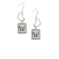 thumbnail image 2 of Delight Jewelry Silvertone Pebble Border Initial - W Open Heart French Earrings, 2 of 4