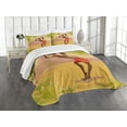 thumbnail image 3 of Ambesonne African Quilted Bedspread Set 3 Pcs, Girl in the Woodland Trees, King Size, Multicolor, 3 of 5