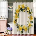 thumbnail image 6 of Watercolor Yellow Floral Shower Curtain Set with Hooks, Vintage Rustic Tropical Waterproof Fabric Bathroom Curtains Decor Home Accessories,66 X 72 Inch Long, 6 of 9