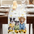 thumbnail image 3 of Table Runners 60 Inches Long Dress Scarves, Spring Dog Farmhouse Kitchen/Dining Table Runner, Small Coffee Tablerunners, Sunflower Daisy Botanical Vintage 13x60 Inch, 3 of 9