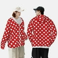 thumbnail image 4 of Lsque Red Polka Dot UPF 50+ Lightweight Sun Protection Men's Women's Long Sleeve Shirt, Hoodie Performance -Medium, 4 of 9