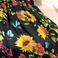 thumbnail image 3 of Black Colorful Flower Leaf Sunflower Pattern Blanket,Comfortable Soft Flannel Throw Blanket,All Season,Warm Lightweight Blankets for Sofa Bed Couch Living Room Chair,30"x40", 3 of 4