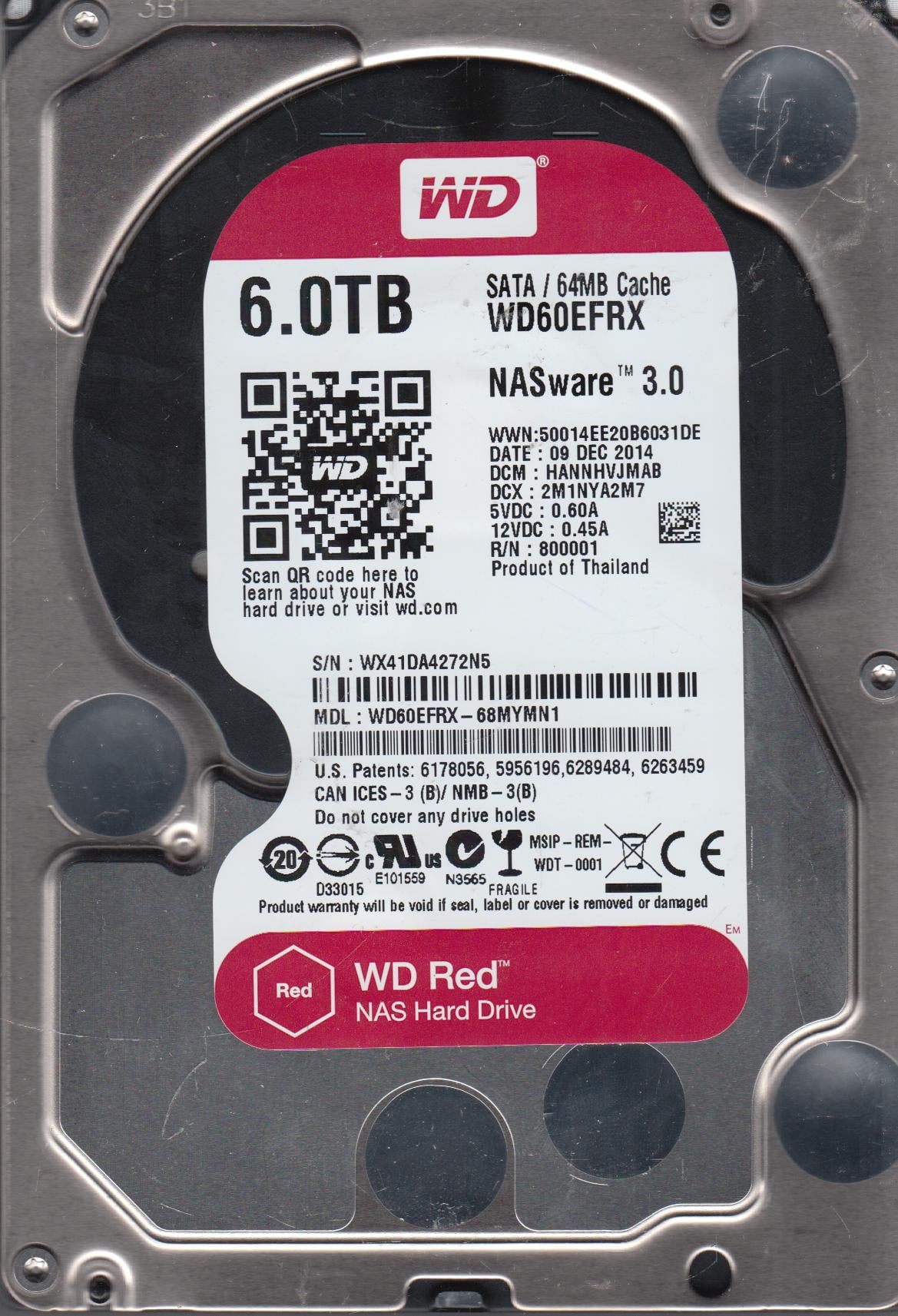 WESTERN DIGITAL WD60EZRZ 6.0TB SATA6.0Gb/s 3.5インチ WESTERN DIGITAL WD60EZRZ 6.0TB SATA6.0Gb/s 3.5インチ