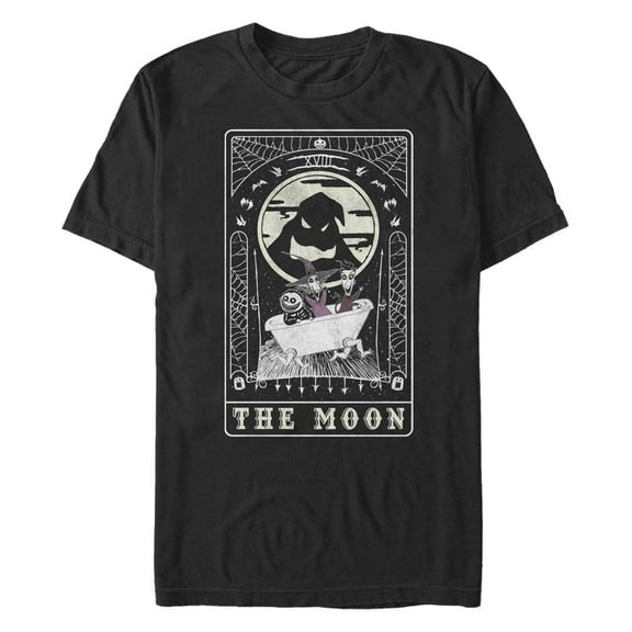 Men's The Nightmare Before Christmas Halloween Oogie Boogie and his Boys Moon Tarot Card Graphic T-Shirt