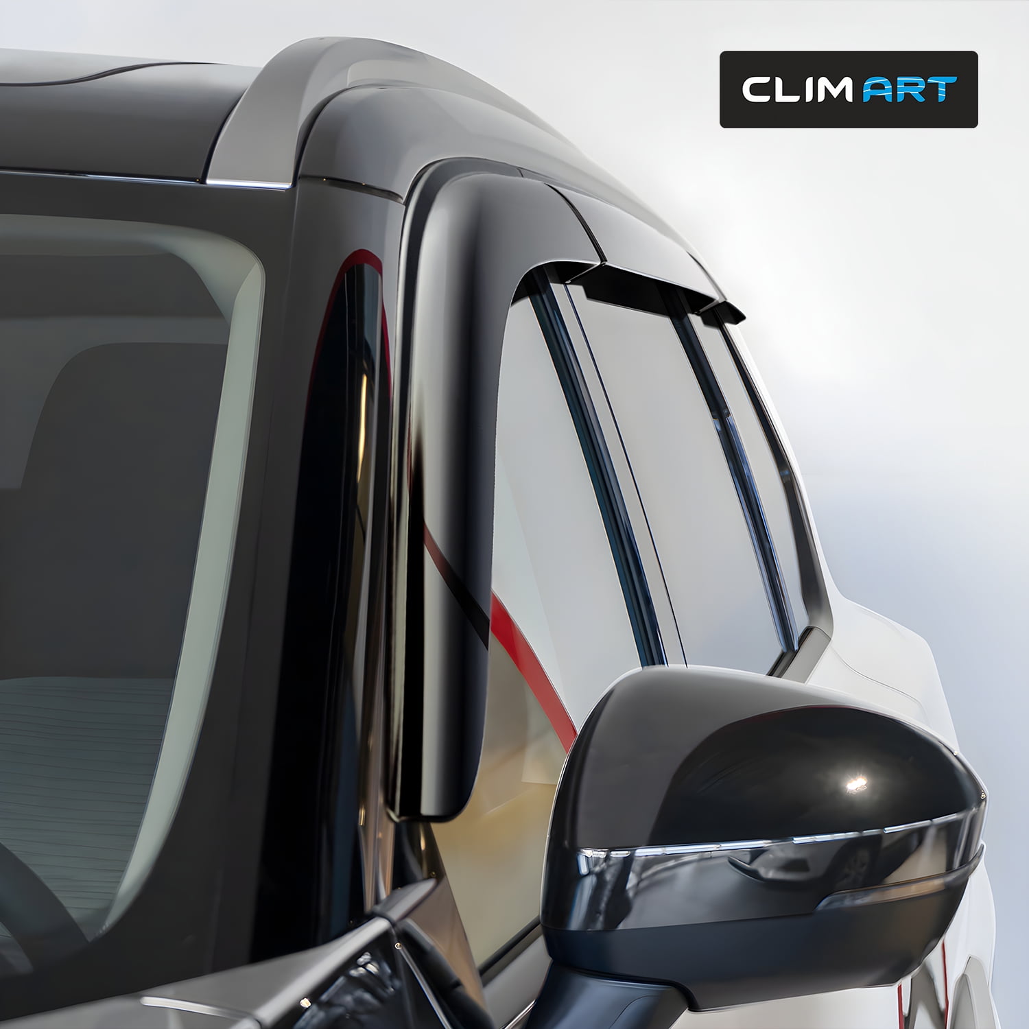CLIM ART Incredibly Durable Rain Guards for Nissan Rogue 2021-2026, Original Tape-on Window Deflectors, Vent Deflector, Window Visors, Car Accessories, 6pcs. - 522017