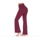 thumbnail image 3 of Pantalones de yoga para mujer con bolsillos Pantalones de entrenamiento de cintura alta para mujer Pantalones de trabajo piratas Pantalones de vestir - Vino, 3 of 5