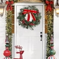 thumbnail image 4 of WMGHA Christmas Wreath with Red Bow and Pinecones, Artificial Holiday Front Door Decoration with Berries and Ornaments, PVC Greenery Winter Garland for Indoor Outdoor Use, 4 of 5