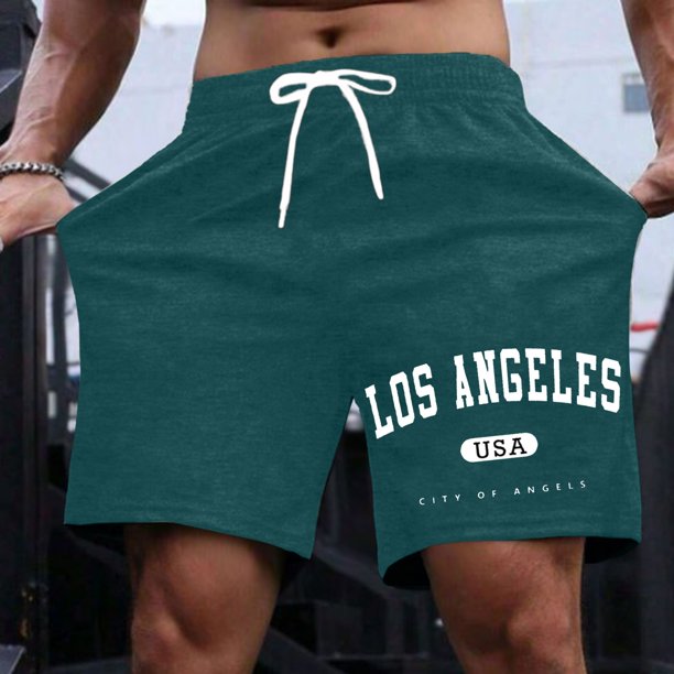 WILLBEST Pantalones Cortos Casuales para Hombre, para Uso Diario, con Estampado de Letras, Cómodos y Elegantes, para Verano, para Ir de Compras Por La Calle y Relajarse.