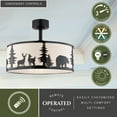 thumbnail image 6 of Acadia 20-in W Bronze Rustic Wildlife Drum Ceiling Fandelier with Light Kit and Remote, 6 of 10