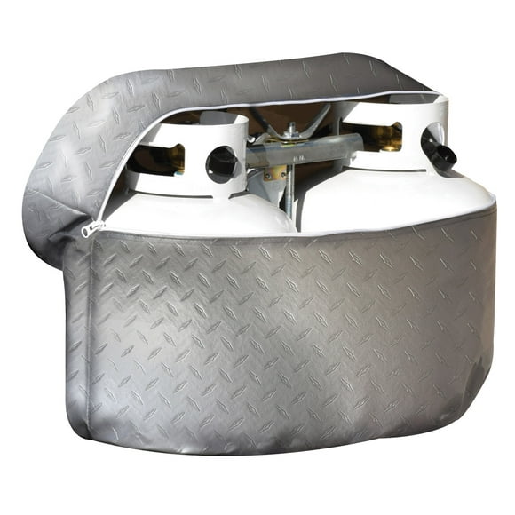 Adco Housse de Réservoir de Propane 2713 pour Réservoirs Doubles de 30 Livres; Vinyle; Design en Acier Plaqué Diamant