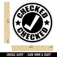 thumbnail image 2 of Checked Check Mark Teacher School Self-Inking Rubber Stamp Ink Stamper - Pink Ink - Medium 1 Inch, 2 of 7
