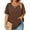 Coffee, variant on Plus Size Womens Tops 4x-5x Sexy Short Sleeve Tunic Tops Army Green Basic Plain Tees V Neck Criss Cross T Shirts Large Casual Clothes for Women 4XL