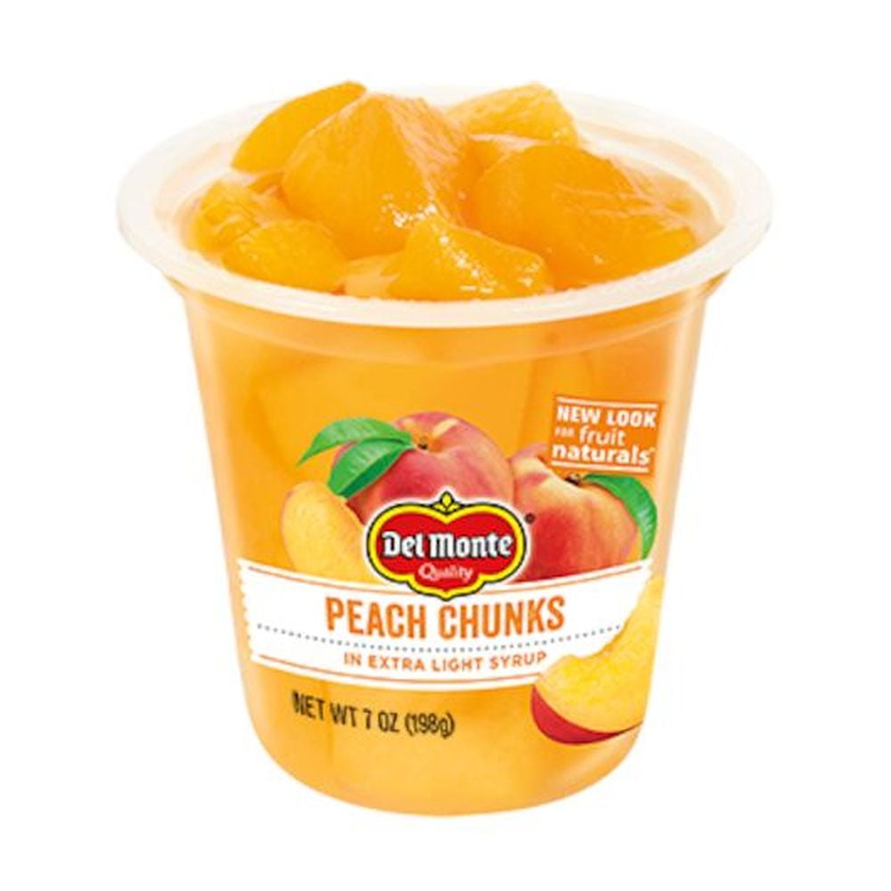 Del Monte Fruit Naturals Yellow Cling Peach Chunk in Extra Light Syrup, 7 Ounce -- 12 per Case.