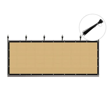 Privacy Fence Screen Heavy-Duty 90% Blockage Shade Cover Fencing Net for Wall Garden Gazebo Backyard, 4 x 25 ft., Beige
