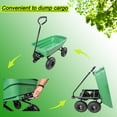 thumbnail image 2 of Olurrisa Folding Garden Dump Cart with Steel Frame, 10" Pneumatic Tires & 220LB Capacity, 180° Turn Handle for Easy Transport and Dumping (Green), 2 of 7