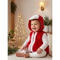 thumbnail image 6 of RUINIXCW Newborn Baby Christmas Costume Infant Baby Girl Boy Christmas Outfit Fall Winter Fleece Romper Sleeveless Hooded Zipper Xmas Cosplay Clothes, 6 of 9