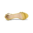 thumbnail image 4 of BLISSFUL STEP Women's Shoes Faux Suede Ankle Strap Kitten Heel Slide Straps Solid Sandals  Yellow 9, 4 of 8