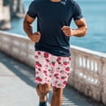 thumbnail image 3 of XYZCANDO Strawberry Couple Matching Beach Set Men's Board Shorts & High Waisted Tummy Control Women's Bikini Set Hawaiian Style Vacation Swimwear His and Hers Beach Outfit, 3 of 6