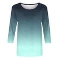 thumbnail image 5 of Bovxnpu 3/4 Length Sleeve Womens Tops, Casual Tunic Tops for Women Loose Dressy, Fashion Women's Casual Print Round Neck 3/4 Sleeve T-shirt Blouse XXL, 5 of 5