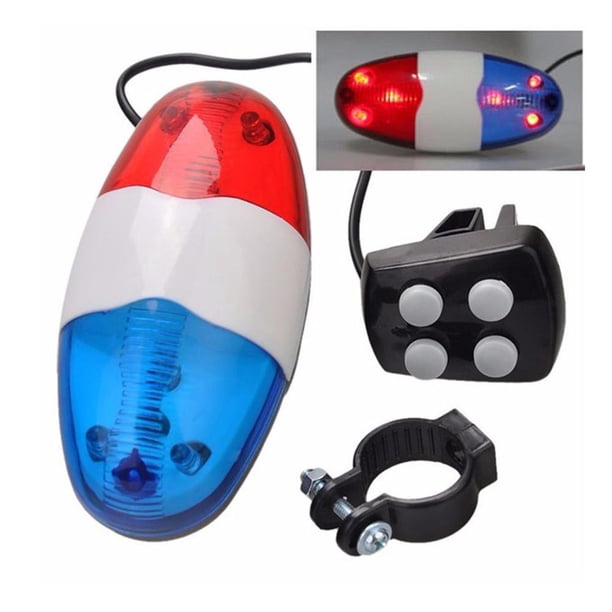 Portable vélo Police sirène cloche 6 LED 4 tons vélo klaxon vélo appel Portable vélo Police sirène cloche 6 LED 4 tons vélo klaxon vélo appel