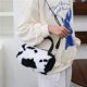 thumbnail image 5 of Bolsa Bolso de hombro de felpa con estampado animal retro para mujer Otoño Invierno Bolso pequeño (B) JShteea Para Estrenar, 5 of 9