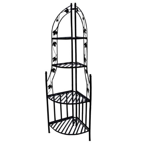 Oakland Living Corporation Corner Shelf Iron Plant Stand Black Walmart Com Walmart Com