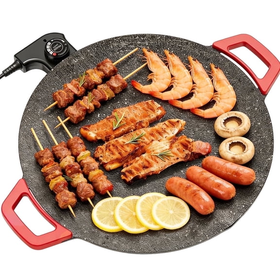 Nonstick 14in Electric Griddle, 1000W Fast Heating, Extra Large Surface, for Eggs Burgers Bacon, Quick Meal Prep for Weekdays