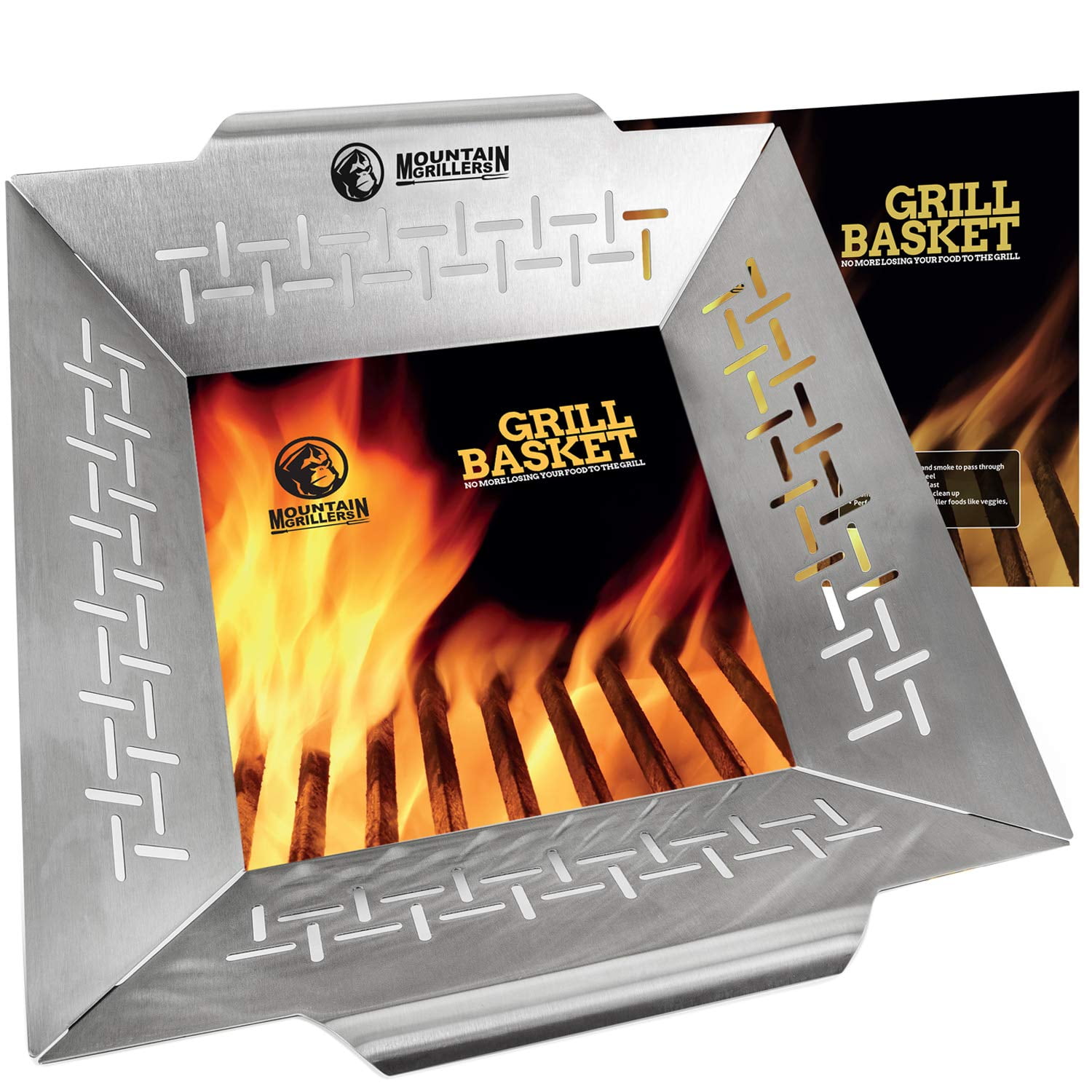 MOUNTAIN GRILLERS Veggie Grill Basket Stainless Steel 12 Inch