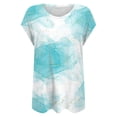 thumbnail image 4 of Zunfeo Blouses for Women Clearance- Trendy Short Sleeve Casual Blouse Printed Junior Tops Crew Neck Tee Shirts Light Blue S, 4 of 4