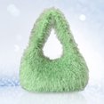 thumbnail image 2 of 898 Y2k Plush Dopamine Fashion Beach Lana Bolso Mano (verde) Verde Fluorescente, 2 of 6