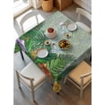 thumbnail image 2 of Tropical Plant Colorful Floral Suqare Tablecloth - 54 x 54 Inch, Fern Print Summer Birds Waterproof & StainResistant Tablecloth, Washable Oil-proof Table Cover for Dining/Party/Wedding/Camping/Buffet, 2 of 9