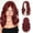 Copper Red, variant on Short Wavy Blonde Wig - Length Wavy Blonde Wigs for Women - Short Loose Wave Highlight Layererd Wig with -Framing Curtain Bangs Soft Synthetic Looking Daily Party