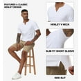 thumbnail image 4 of Taigaofy Men's Henley Shirt Classic Short Sleeve Lightweight Button Slim Fit T-Shirt Casual Top White XL, 4 of 7