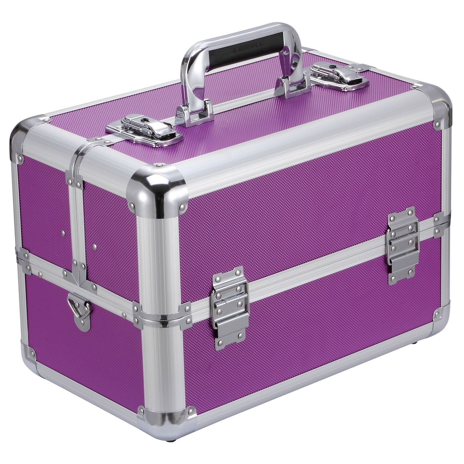 Ollieroo Make up Train Case Professional 14&quot; Large Make Up Artist Organizer Kit Shoulder Bag ...