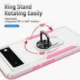 thumbnail image 2 of Designed for Google Pixel 6 Case, Military-Grade Drop Protection, Shockproof Phone Case Cover, Magnetic Car Mount Ring Kickstand Bumper Hard Case for Google Pixel 6,White + Pink, 2 of 8