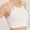 White, variant on Women's Pullover Wireless Bra, Women Tank Style Sports Yoga Bra, Women Solid Color 2 In 1 Low Back Criss Strap Yoga Breathable Light Sports Bra White, 36/80BCD