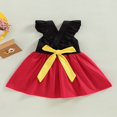 thumbnail image 4 of Baby Girls Princess Dress Contrast Color Flying Sleeves Summer Dress, 4 of 8