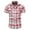 Red, variant on Honeeladyy Plaid Shirt for Men Short Sleeve Button Down Tops Casual Slim Fit Checked Design T-Shirts Summer Pocket Blouses Tees Sports Fan T-Shirts Sports Fan Shirts Sports Fan Tank for Men Red