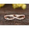 thumbnail image 2 of Man made diamond moissanite Diamond Wedding Band Curved Infinity Loop 0.50 Carat Sterling Silver 18k Gold Plating, 2 of 5
