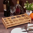 thumbnail image 4 of 12 Shot Glass Tray Holder Bamboo Wooden Shot Rack Beer Wine Glasses Organizer Rack Thick Base Shot Glass Server for Family Party Bar Pub Restaurant Brown, 4 of 9