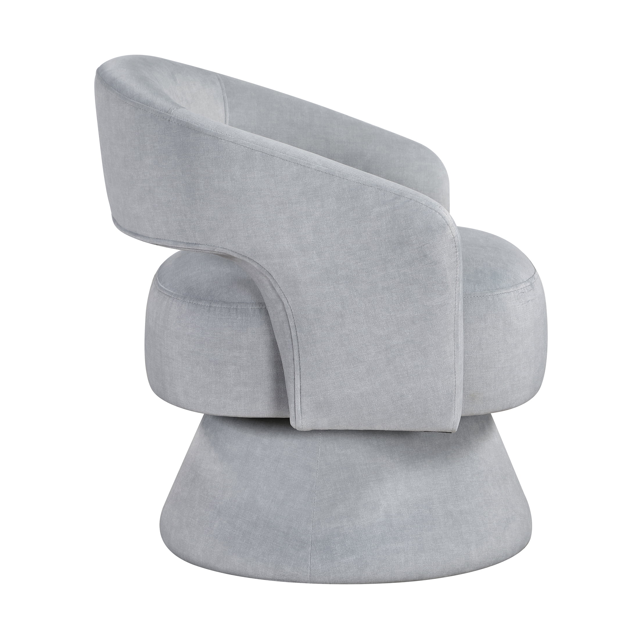 OakvillePark Alderwyn Velvet Swivel Chair with Round Base, Gray