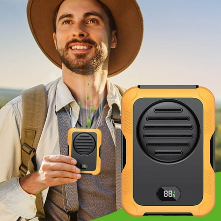 

KBKYBUYZ Portable Waist Clip Fan 8000mAh Battery Operated Necklace Fan 5100RPM Strong Airflow Hands Free Belt Fan 32 Hours Working Time 3 Speeds Body Fan for Outdoor Works Hiking Camping On Sale