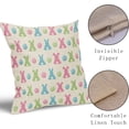thumbnail image 4 of Easter Pillow Covers 18x18 Set of 2 Cute Bunny Eggs Blue Pink Green Print Spring Easter Themed Decorative Throw Pillow Cases Outdoor Farmhouse Decoration for Sofa Couch Bed, 4 of 6