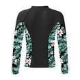 thumbnail image 2 of HULIJA Flower Girls Printed Swimsuit Crewneck Rash Guard Long Sleeve Shirts Summer Swimwear Sunsuit Black 10, 2 of 5