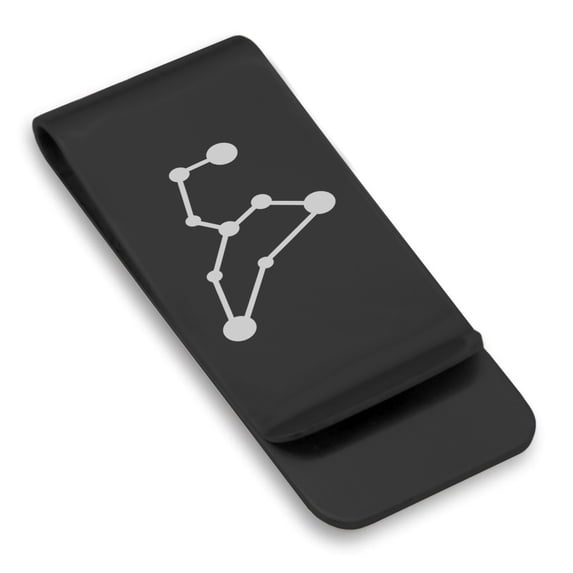 Stainless Steel Leo (Lion) Astrology Constellation Classic Slim Money Clip Credit Card Holder