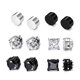 thumbnail image 1 of Juego de pendientes de acero inoxidable Juego de pendientes negros para hombre Juego de moda múltiple, 1 of 6