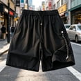 thumbnail image 2 of Besolor Mens Workout Shorts Wide Leg Elastic Waisted Drawstring Lightweight Casual Outdoor Running Short Pants(3X-Large,Black), 2 of 5