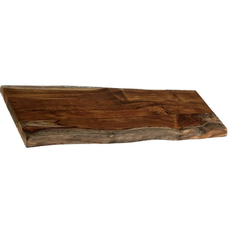 Mountain Woods, Large Brown Hand Crafted Live Edge Teak Cutting  Board/Serving Tray | Cheese Board | Chopping board | Charcuterie board |  Reversible