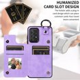 thumbnail image 6 of Nalacover for Samsung Galaxy A52 4G/5G Wallet Case with Card Slots & Metal Finger Ring, Durable PU Leather Back Double Magnetic Botton Flip Kickstand Purse Shockproof Phone Case,Purple, 6 of 10