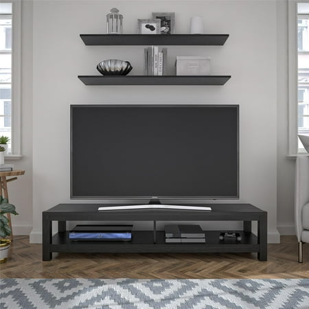 Mainstays Parsons TV Stand for TVs up to 65", Black Oak